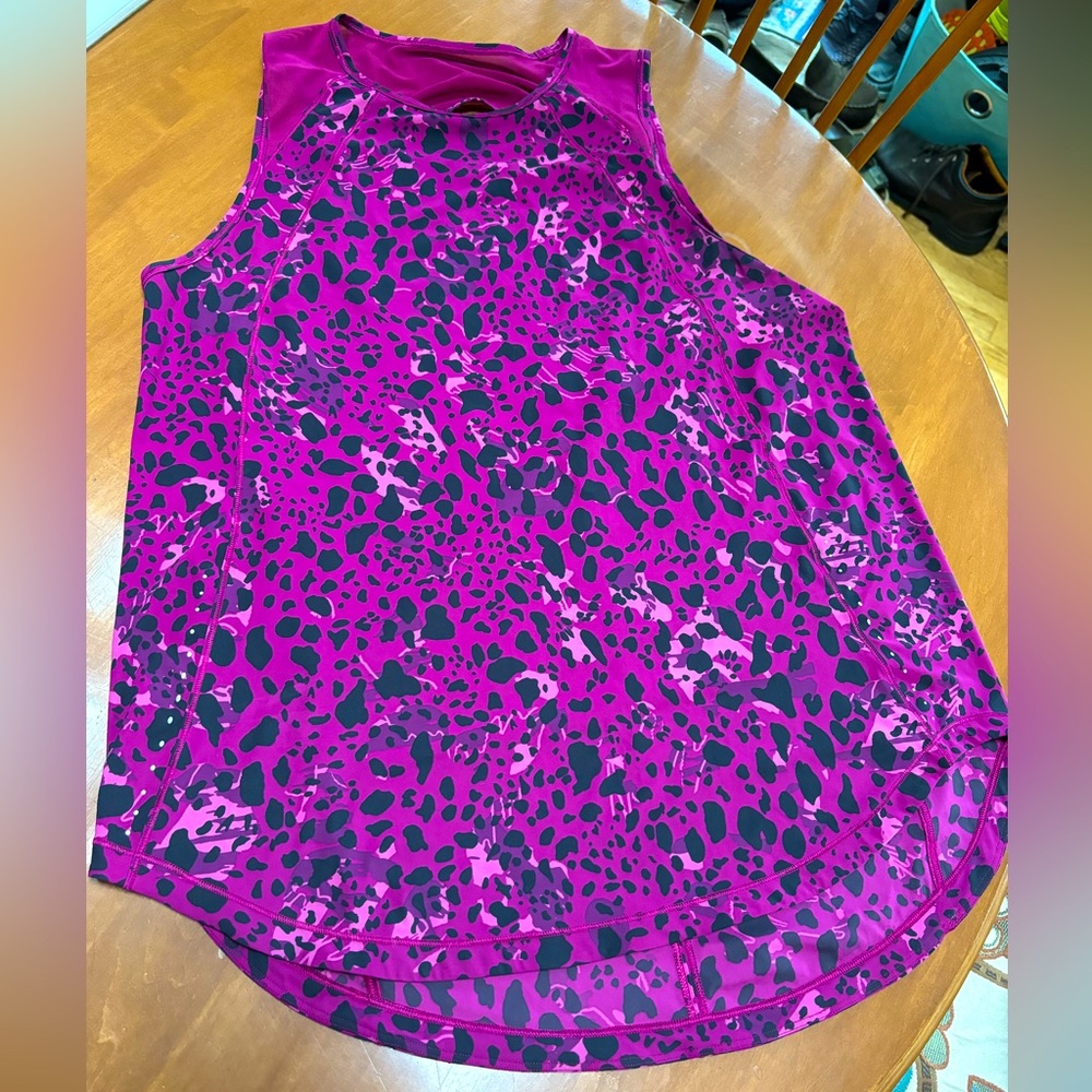Lululemon XL pink animal print workout tank